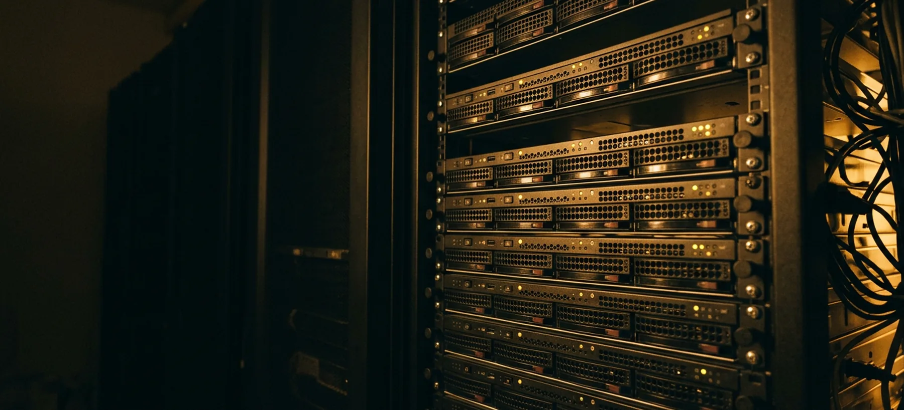 A rack of identical 1U servers