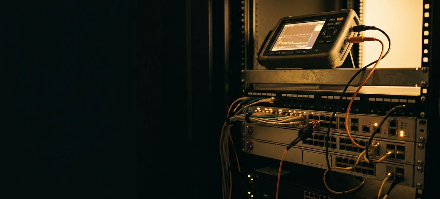 Diagnostic equipment connected into a live server rack