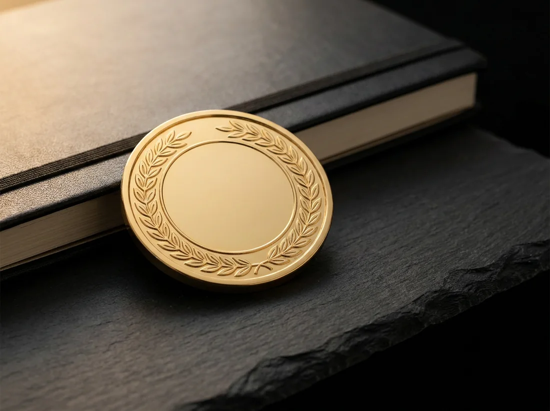 Gold accreditation medallion, representing accredited training